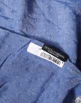Dolce & Gabbana Blue Lace Stole Cotton Neck Wrap Shawl Scarf