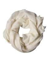 Dolce & Gabbana White Cashmere Knit Neck Wrap Shawl Scarf