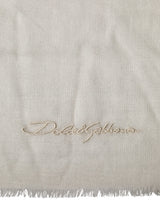 Dolce & Gabbana White Cashmere Knit Neck Wrap Shawl Scarf