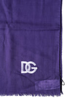 Dolce & Gabbana Purple Lace Stole Cotton Wrap Shawl Scarf