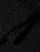 Dolce & Gabbana Black Wool Fringes Neck Wrap Foulard Scarf