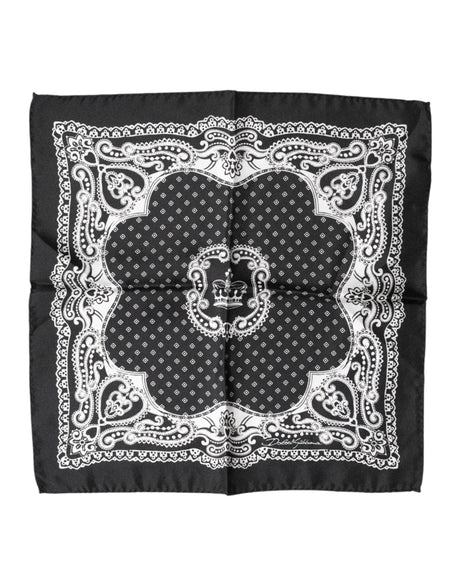 Dolce & Gabbana Black Bandana Print Square Handkerchief Scarf