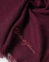Dolce & Gabbana Maroon Cashmere Fringes Neck Wrap Shawl Scarf