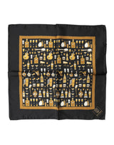 Dolce & Gabbana Black Jazz Club Square Handkerchief Scarf