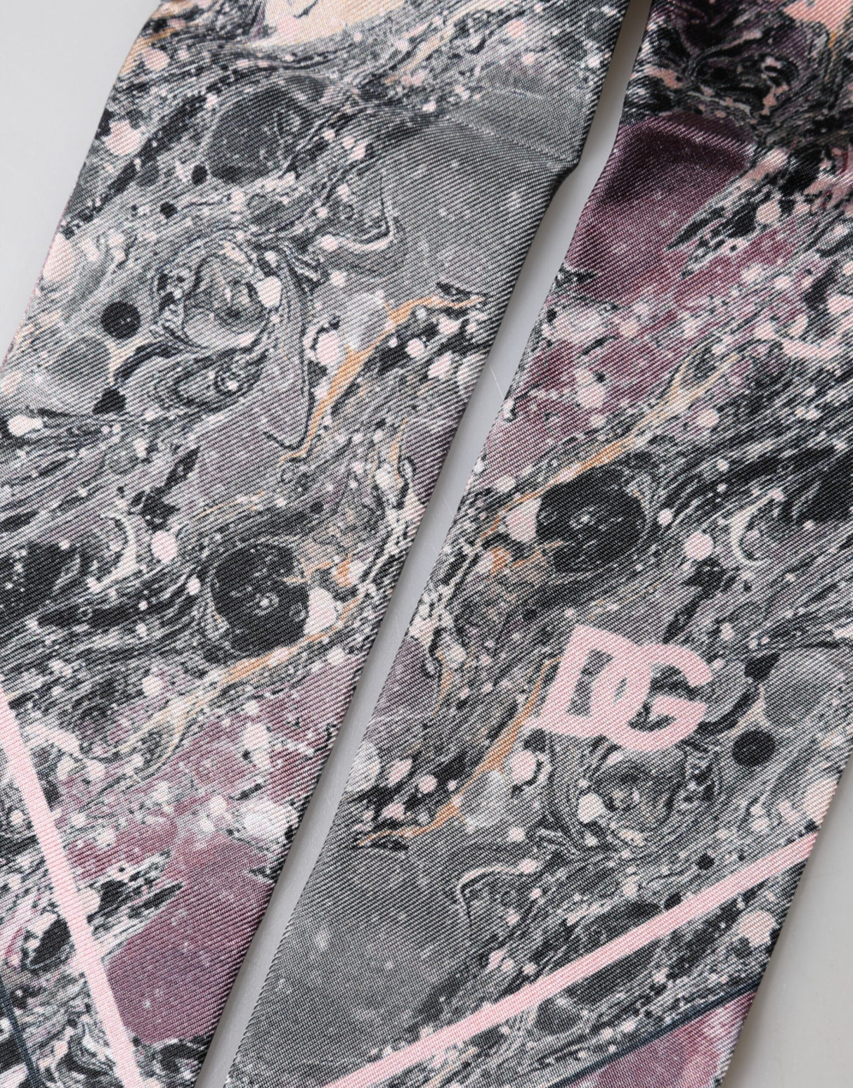 Dolce & Gabbana Multicolor Marble Neck Silk Wrap Foulard Scarf