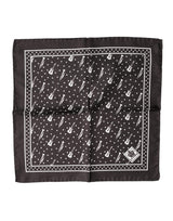 Dolce & Gabbana Black Guitar Trumpet Men Handkerchief Scarf