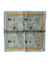 Dolce & Gabbana Blue Jazz Club Square Handkerchief Scarf