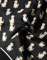 Dolce & Gabbana Black Dog Print Square Handkerchief Scarf