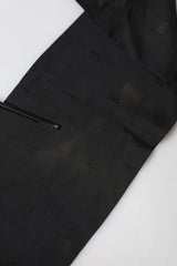 Dolce & Gabbana Black Logo Silk Fringes Neck Foulard Scarf