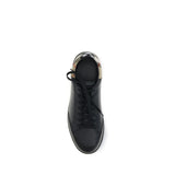 Burberry Black Calf Leather Bos Taurus Low Top Sneakers