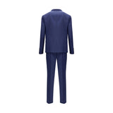 Brunello Cucinelli Blue Fleece Wool Two-Piece Suit