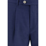 Brunello Cucinelli Blue Fleece Wool Two-Piece Suit