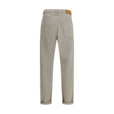 Brunello Cucinelli Bicolor Cotton Straight-Leg Jeans
