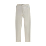 Brunello Cucinelli White Cotton Straight-Leg Jeans