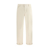 Brunello Cucinelli White Cotton High-Waisted Jean