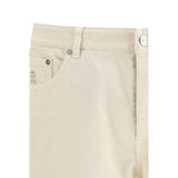 Brunello Cucinelli White Cotton High-Waisted Jean