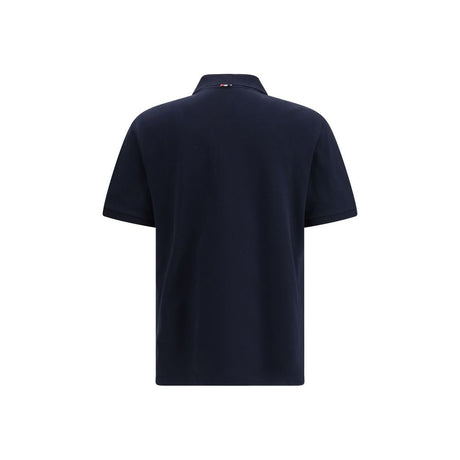 Thom Browne Blue Cotton Polo Shirt