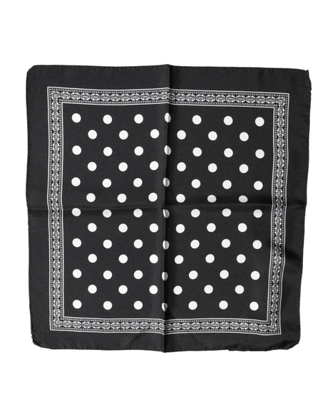 Dolce & Gabbana Black Polka Dot Square Handkerchief Scarf