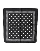 Dolce & Gabbana Black Polka Dot Square Handkerchief Scarf