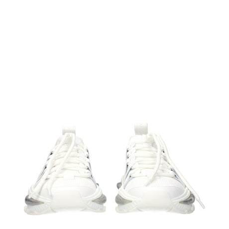 Dolce & Gabbana White Fabric Athletic Sneakers