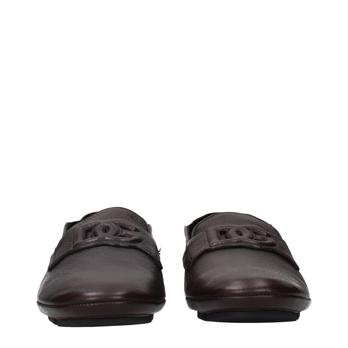 Dolce & Gabbana Brown Leather Slip-On Loafers