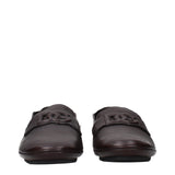 Dolce & Gabbana Brown Leather Slip-On Loafers