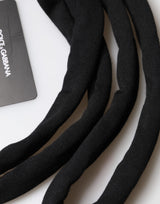 Dolce & Gabbana Black Wool Knitted Neck Wrap Shawl Men Scarf