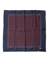 Dolce & Gabbana Blue Red Patterned Silk Square Foulard Scarf