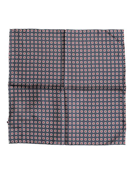 Dolce & Gabbana Blue Patterned Silk Square Handkerchief Scarf