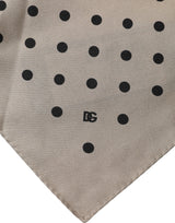 Dolce & Gabbana Brown Polka Dot Square Handkerchief Scarf