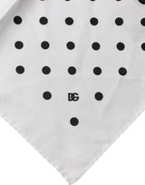 Dolce & Gabbana White Polka Dot Square Handkerchief Scarf