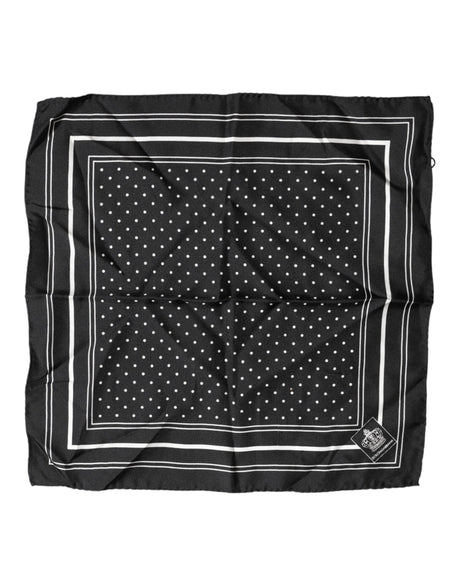 Dolce & Gabbana Scarf Black Poka Dot Men Square Handkerchief