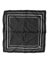 Dolce & Gabbana Scarf Black Poka Dot Men Square Handkerchief