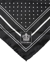 Dolce & Gabbana Scarf Black Poka Dot Men Square Handkerchief
