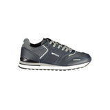 Gas Blue Polyurethane Men Sneaker