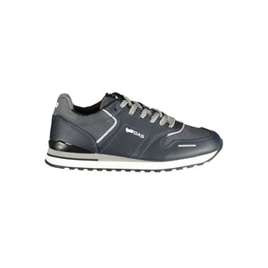 Gas Blue Polyurethane Men Sneaker