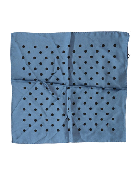 Dolce & Gabbana Blue Polka Dot Square Handkerchief Scarf