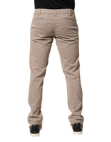 U.S. POLO ASSN. Beige Cotton Stretch Straight Mid Waist Trouser Pants