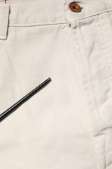 President's White Cotton Straight Mid Waist Denim Men Trouser Jeans