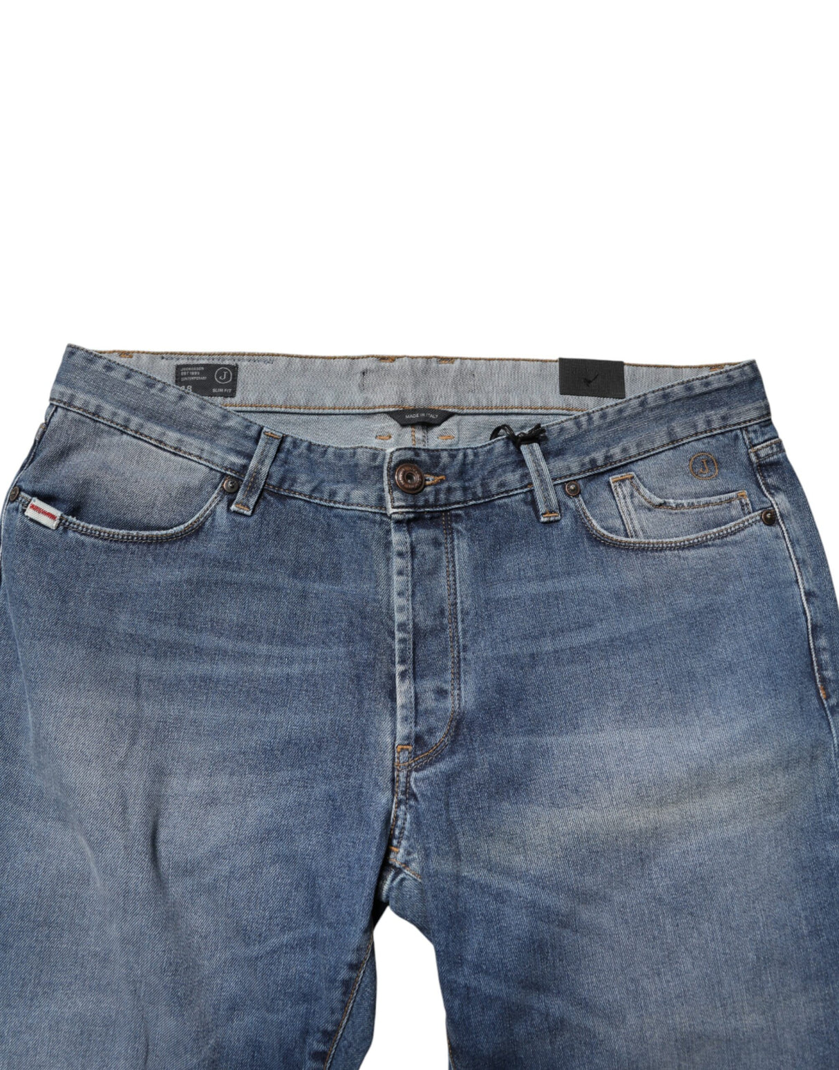 Jeckerson Blue Washed Mid Waist Straight Men Denim Trouser Jeans