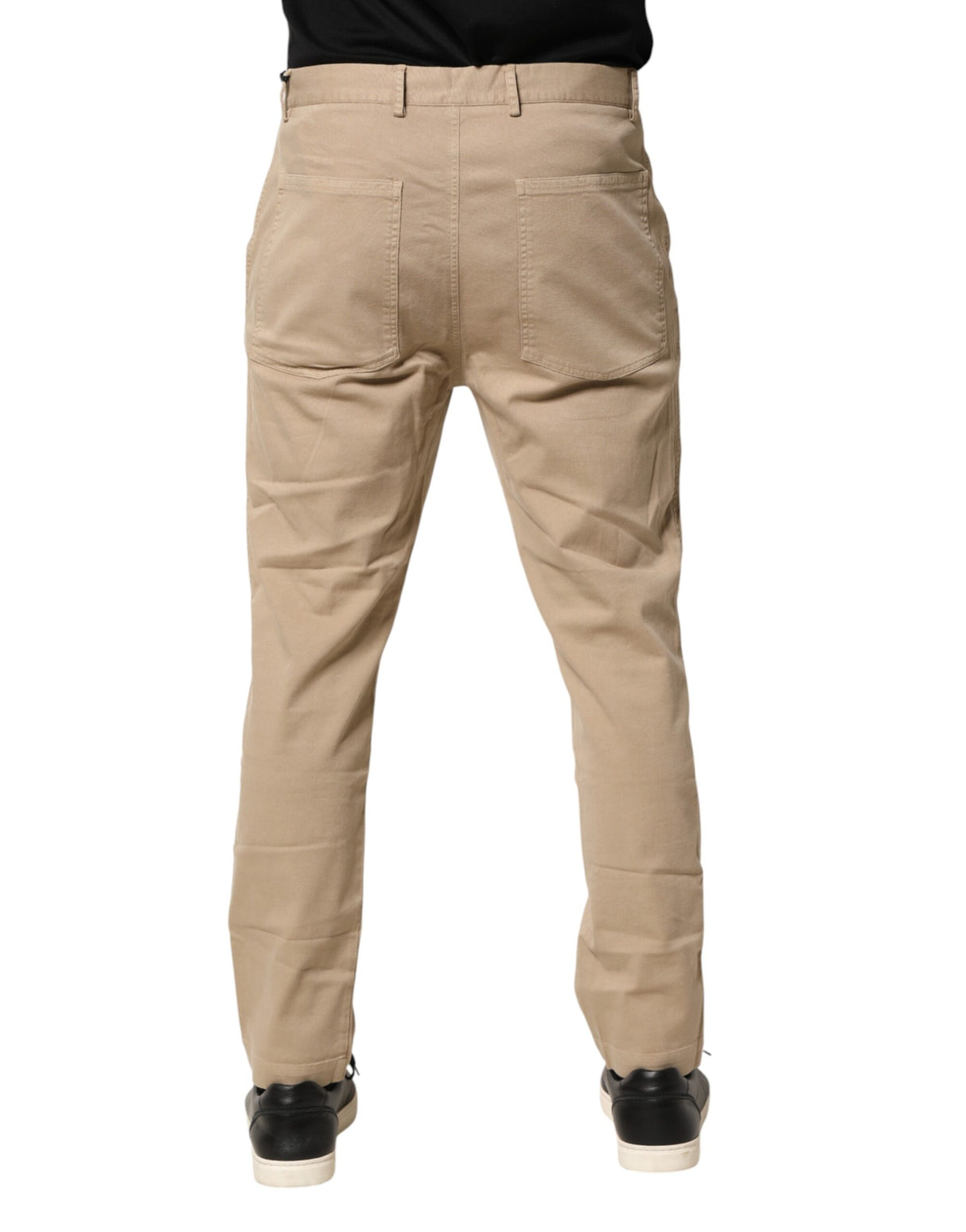 Daniele Alessandrini Beige Cotton Skinny Chino Trouser Pants