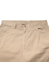 Daniele Alessandrini Beige Cotton Skinny Chino Trouser Pants