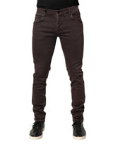 Daniele Alessandrini Brown Cotton Mid Waist Skinny Men Denim Jeans