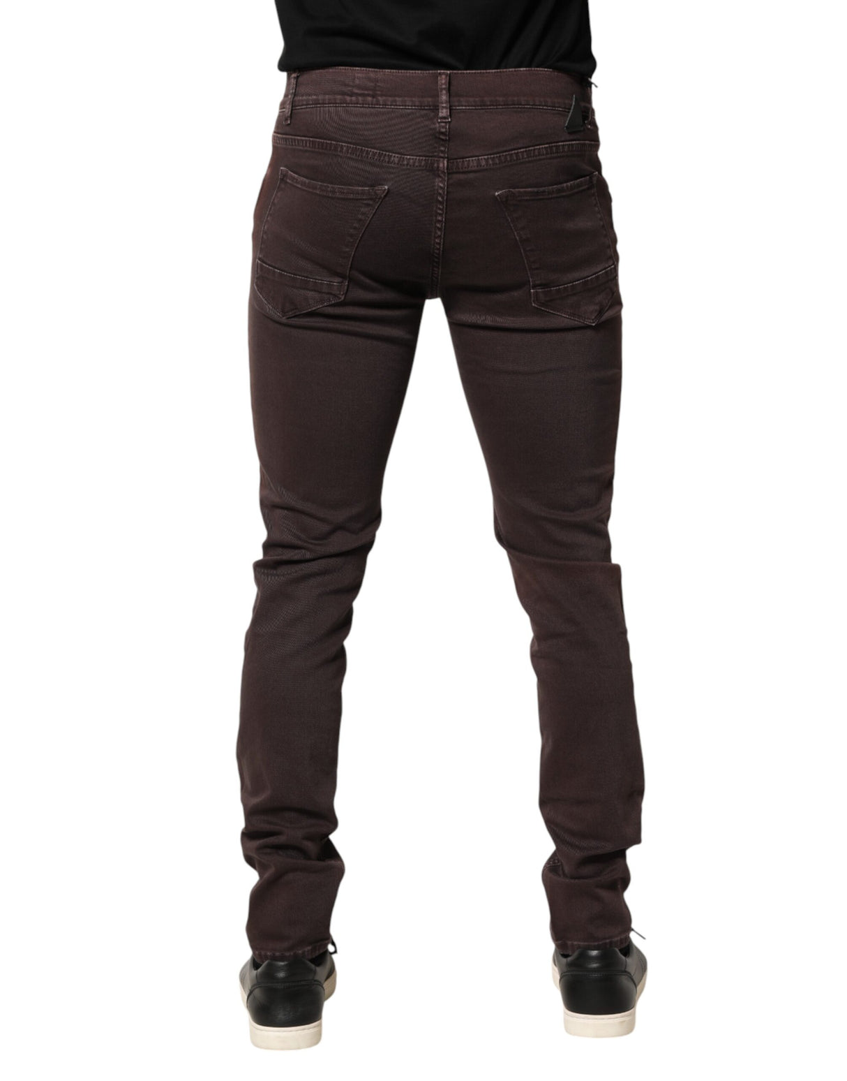 Daniele Alessandrini Brown Cotton Mid Waist Skinny Men Denim Jeans