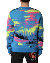 Dolce & Gabbana Multicolor Men Crew Neck Pullover Sweater