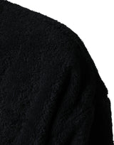 Dolce & Gabbana Black Cotton V-Neck Men Sweatshirt Sweater