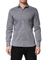 Domenico Tagliente Gray Patterned Long Sleeves Dress Shirt