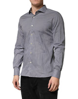 Domenico Tagliente Gray Patterned Long Sleeves Dress Shirt