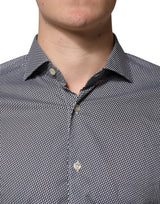 Domenico Tagliente Gray Patterned Long Sleeves Dress Shirt