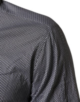 Domenico Tagliente Gray Patterned Long Sleeves Dress Shirt